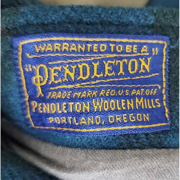 Vintage Pendleton Men's Reversible Wool Plaid Jacket Parka Tan Blue - Picture 5 of 10